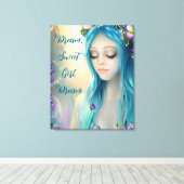 Ethereal | Beautiful Blue Fairy Leinwanddruck (Insitu (Holzboden))