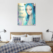 Ethereal | Beautiful Blue Fairy Leinwanddruck (Insitu (Schlafzimmer))