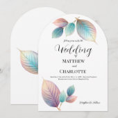 Ethereal Beauty Soft Tone Whimsical Pastel Blätter Einladung (Vorne/Hinten)