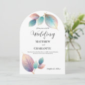 Ethereal Beauty Soft Tone Whimsical Pastel Blätter Einladung (Stehend Vorderseite)