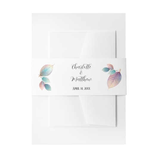 Ethereal Beauty Soft Tone Whimsical Pastel Blätter Einladungsbanderole (Vorderseite Beispiel)