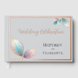 Ethereal Beauty Soft Tone Whimsical Pastel Blätter Gästebuch