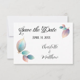 Ethereal Beauty Soft Tone Whimsical Pastel Blätter Save The Date