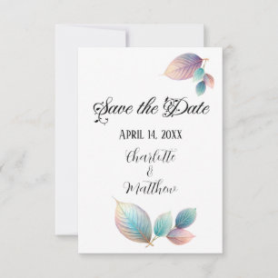 Ethereal Beauty Soft Tone Whimsical Pastel Blätter Save The Date