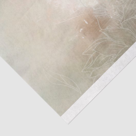 Ethereal Bird, Spoonbill & Lotus Lake Scene Seidenpapier (Ausschnitt)