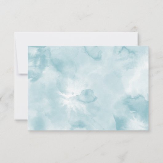 Ethereal Blau und Gold UAWG RSVP Karte (Rückseite)