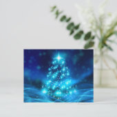 Ethereal Blauer Weihnachtsbaum Postkarte (Stehend Vorderseite)