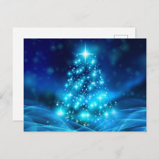 Ethereal Blauer Weihnachtsbaum Postkarte (Vorne/Hinten)