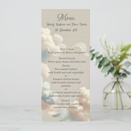 Ethereal Bliss Menu Menükarte (Stehend Vorderseite)