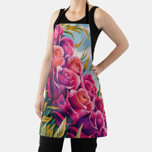 Ethereal Bloom: Abstrakte Rose Schürze (InSitu)