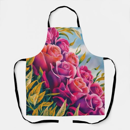 Ethereal Bloom: Abstrakte Rose Schürze (Vorderseite)