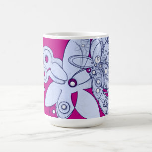 Ethereal Bloom auf Crimson Void Kaffeetasse