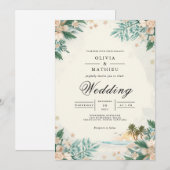 Ethereal Bloom Beach Romance Wedding Einladung (Vorne/Hinten)