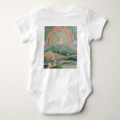 Ethereal Bloom: Pastel Mosaic Volcano in Spring Baby Strampler (Rückseite)