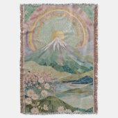 Ethereal Bloom: Pastel Mosaic Volcano in Spring Decke (Vorderseite Vertikal)