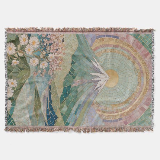 Ethereal Bloom: Pastel Mosaic Volcano in Spring Decke (Vorderseite)