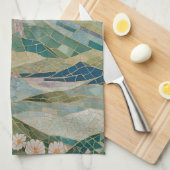 Ethereal Bloom: Pastel Mosaic Volcano in Spring Geschirrtuch (Viertel Falte)