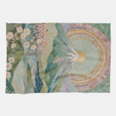 Ethereal Bloom: Pastel Mosaic Volcano in Spring Geschirrtuch (Horizontal)