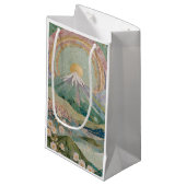 Ethereal Bloom: Pastel Mosaic Volcano in Spring Kleine Geschenktüte (Vorderseite Schrägansicht)