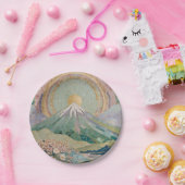 Ethereal Bloom: Pastel Mosaic Volcano in Spring Pappteller (Party)