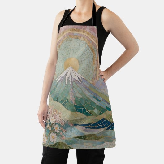 Ethereal Bloom: Pastel Mosaic Volcano in Spring Schürze (InSitu)