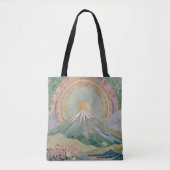 Ethereal Bloom: Pastel Mosaic Volcano in Spring Tasche (Vorderseite)