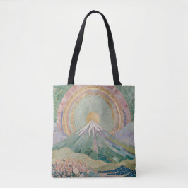 Ethereal Bloom: Pastel Mosaic Volcano in Spring Tasche
