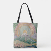 Ethereal Bloom: Pastel Mosaic Volcano in Spring Tasche (Rückseite)
