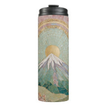 Ethereal Bloom: Pastel Mosaic Volcano in Spring