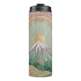 Ethereal Bloom: Pastel Mosaic Volcano in Spring Thermosbecher