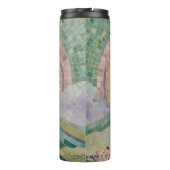 Ethereal Bloom: Pastel Mosaic Volcano in Spring Thermosbecher (Rückseite)