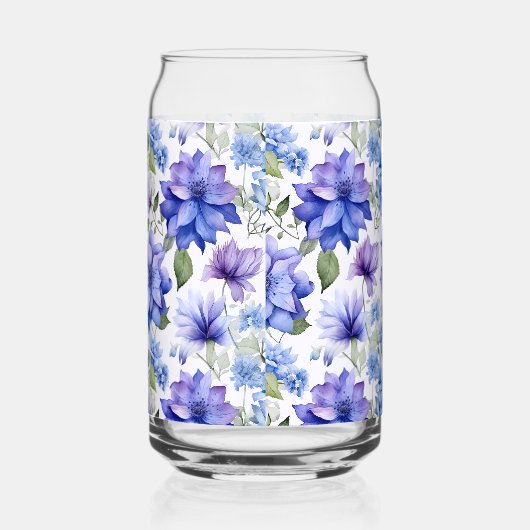 Ethereal Blooms Blue Purple Blumen Dosenglas (Links)
