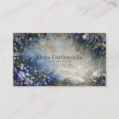Ethereal Blue and Purple Floral Border Gold Frame Visitenkarte (Vorderseite)