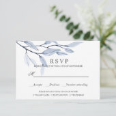 Ethereal Blue | AUSWAHL DER RSVP - MAHLZEITEN Karte (Stehend Vorderseite)