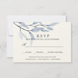 Ethereal Blue | AUSWAHL DER RSVP - MAHLZEITEN Karte