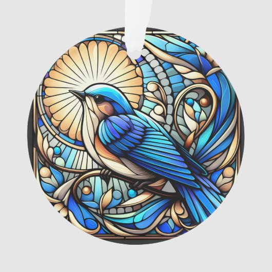 Ethereal Blue Bird auf Window Ornament (Vorderseite)