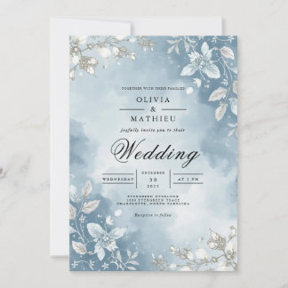 Ethereal Blue Blossom Arch Hochzeit Einladung