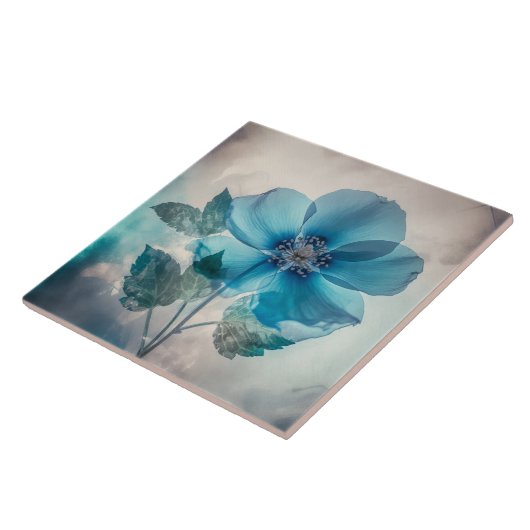 Ethereal Blue Blossom Fliese (Seite)
