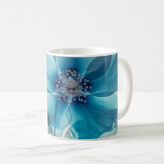 Ethereal Blue Blossom Kaffeetasse (VorderseiteRechts)