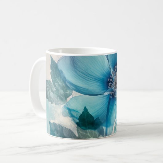 Ethereal Blue Blossom Kaffeetasse (Vorderseite Links)