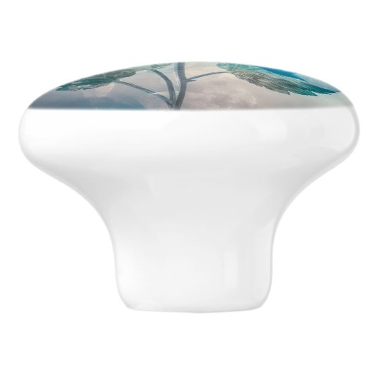 Ethereal Blue Blossom Keramikknauf (Seitenansicht)