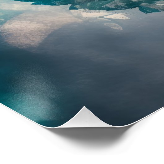 Ethereal Blue Blossom Poster (Ecke)