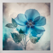Ethereal Blue Blossom Poster (Vorne)