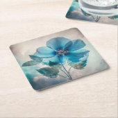 Ethereal Blue Blossom Rechteckiger Pappuntersetzer (angewinkelt)