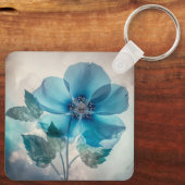 Ethereal Blue Blossom Schlüsselanhänger (Rückseite)