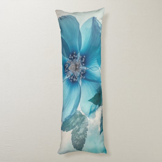 Ethereal Blue Blossom Seitenschläferkissen (Rückseite (Vertikal))