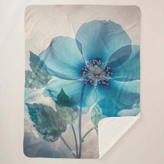 Ethereal Blue Blossom Sherpadecke (Vorderseite)