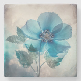 Ethereal Blue Blossom Steinuntersetzer
