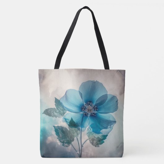 Ethereal Blue Blossom Tasche (Vorderseite)