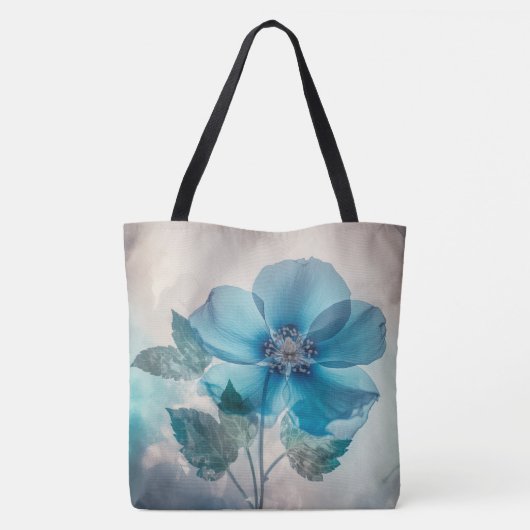 Ethereal Blue Blossom Tasche (Rückseite)
